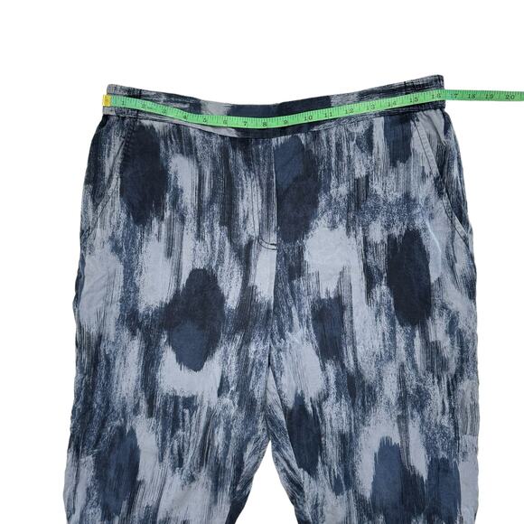 GAP Blue Brushstrokes Lyocell Track Pant Size Large Womens Elastic Waist Pockets - Picture 6 of 8